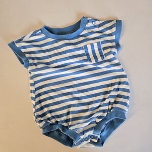 First Impressions Blue and White Striped Baby Romper 6-9m